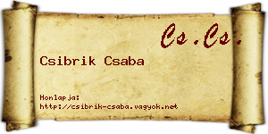 Csibrik Csaba névjegykártya