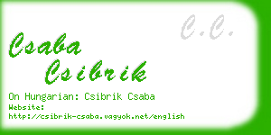 csaba csibrik business card